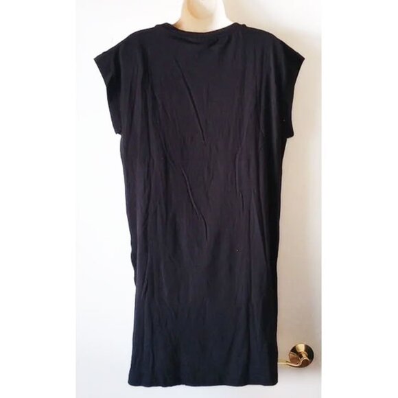 NWT 59 DKNY Puff-Stitched Logo Tunic M Black Swim Cover Up Casual Dress P1GQODFI - Picture 2 of 10